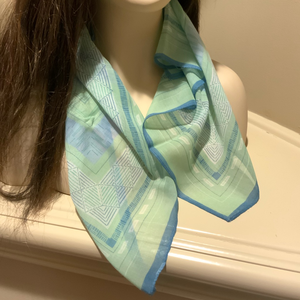 Scarf Blues And Greens 26 X 26